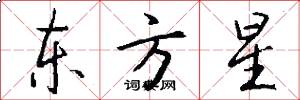 東方星怎么寫好看