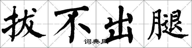 翁闓運拔不出腿楷書怎么寫