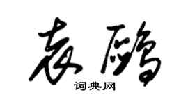 朱錫榮袁鷗草書個性簽名怎么寫