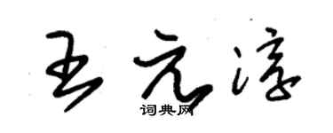 朱錫榮王元淳草書個性簽名怎么寫