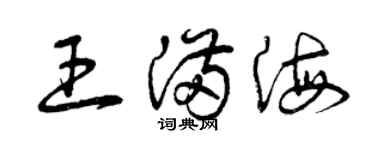 曾慶福王滿海草書個性簽名怎么寫