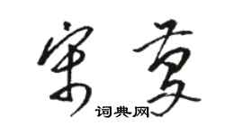 駱恆光宋慶草書個性簽名怎么寫