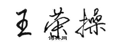 駱恆光王榮操行書個性簽名怎么寫