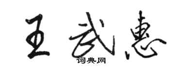 駱恆光王武惠行書個性簽名怎么寫