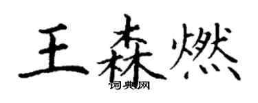 丁謙王森燃楷書個性簽名怎么寫