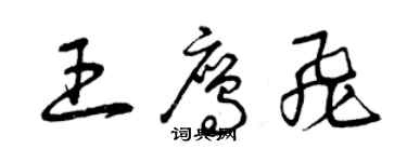 曾慶福王鷹飛草書個性簽名怎么寫