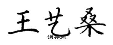 丁謙王藝桑楷書個性簽名怎么寫