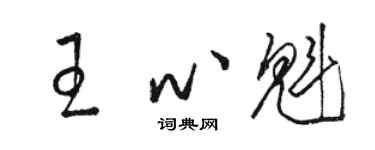 駱恆光王心魁草書個性簽名怎么寫