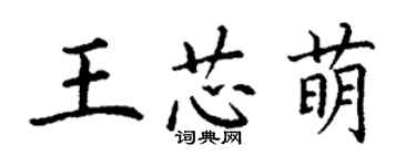 丁謙王芯萌楷書個性簽名怎么寫