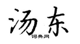 丁謙湯東楷書個性簽名怎么寫