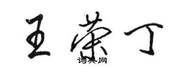 駱恆光王榮丁行書個性簽名怎么寫