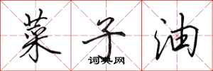 田英章菜子油行書怎么寫