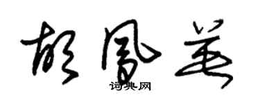 朱錫榮胡鳳英草書個性簽名怎么寫