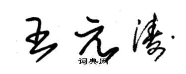 朱錫榮王元濤草書個性簽名怎么寫