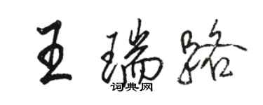 駱恆光王瑞路行書個性簽名怎么寫