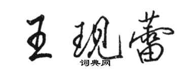 駱恆光王現蕾行書個性簽名怎么寫