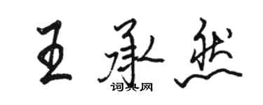 駱恆光王承然行書個性簽名怎么寫