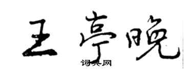 曾慶福王亭晚行書個性簽名怎么寫