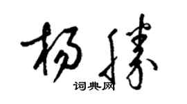 梁錦英楊勝草書個性簽名怎么寫