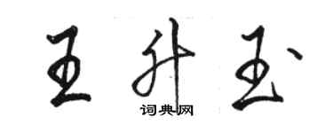 駱恆光王升玉行書個性簽名怎么寫