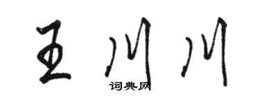 駱恆光王川川行書個性簽名怎么寫