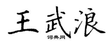 丁謙王武浪楷書個性簽名怎么寫