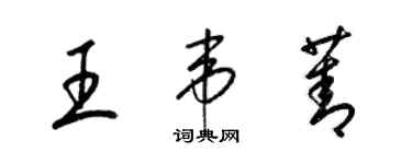 梁錦英王韋菁草書個性簽名怎么寫