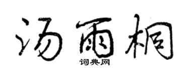 曾慶福湯雨桐行書個性簽名怎么寫