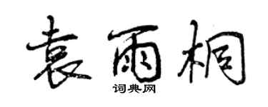 曾慶福袁雨桐行書個性簽名怎么寫