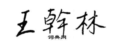 王正良王乾林行書個性簽名怎么寫