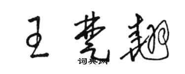 駱恆光王楚翹草書個性簽名怎么寫