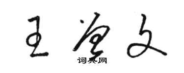 駱恆光王曾文草書個性簽名怎么寫