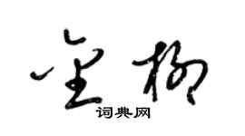 梁錦英金柳草書個性簽名怎么寫