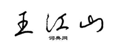 梁錦英王江山草書個性簽名怎么寫