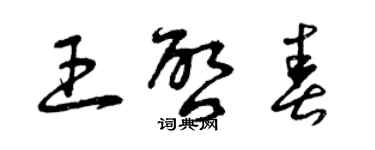 曾慶福王啟春草書個性簽名怎么寫