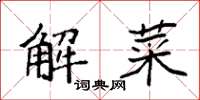 袁強解菜楷書怎么寫