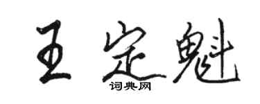 駱恆光王定魁行書個性簽名怎么寫