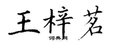 丁謙王梓茗楷書個性簽名怎么寫