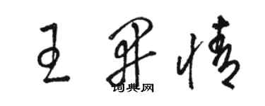 駱恆光王開情草書個性簽名怎么寫