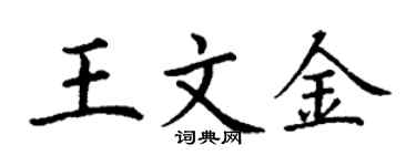 丁謙王文金楷書個性簽名怎么寫