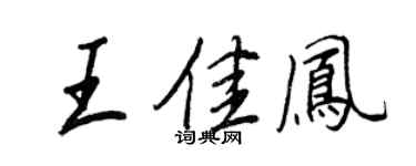 王正良王佳鳳行書個性簽名怎么寫