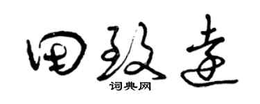 曾慶福田致遠草書個性簽名怎么寫