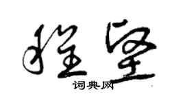 曾慶福程堅草書個性簽名怎么寫