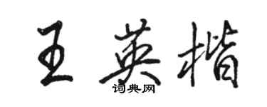 駱恆光王英楷行書個性簽名怎么寫
