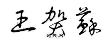 曾慶福王賀蘇草書個性簽名怎么寫