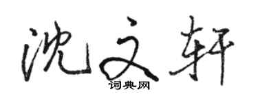 駱恆光沈文軒行書個性簽名怎么寫