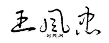 曾慶福王風忠草書個性簽名怎么寫
