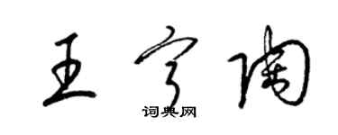 梁錦英王寧陶草書個性簽名怎么寫