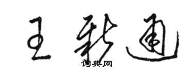 駱恆光王新通草書個性簽名怎么寫