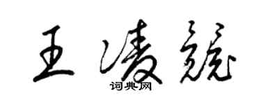 梁錦英王凌競草書個性簽名怎么寫